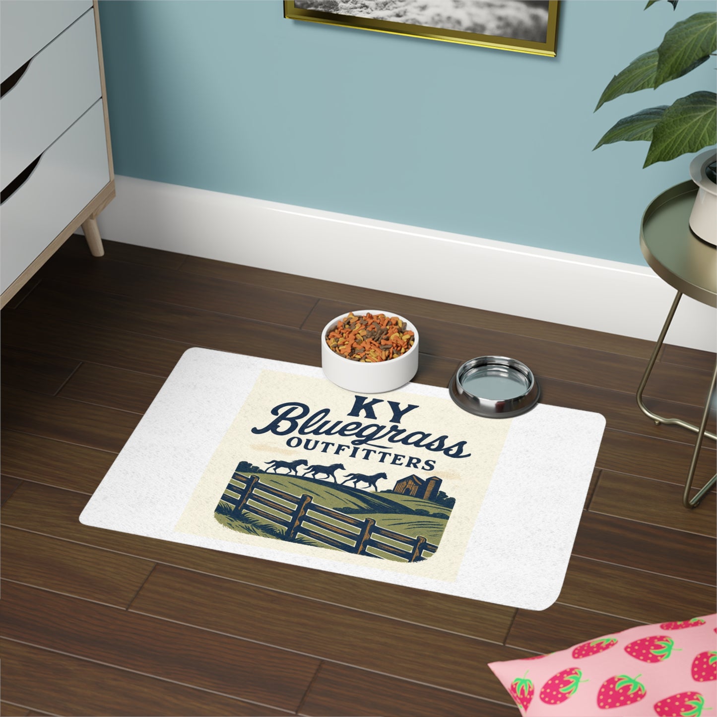 Farmhouse Pet Food Mat 12x18 - Non-Slip Dog & Cat Feeding Mat | KY Bluegrass Outfitters