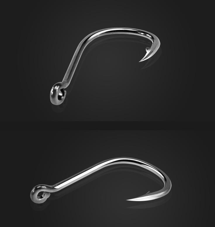 Rompin 50Pcs/box Size #2-15 High Carbon Steel Circle Owner Fishing Hooks