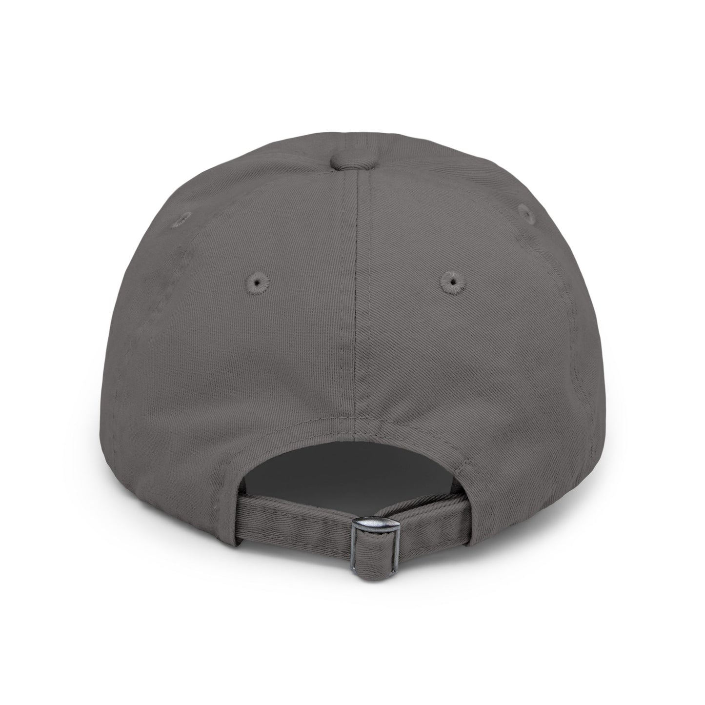 Gray cap with a strap on a white background