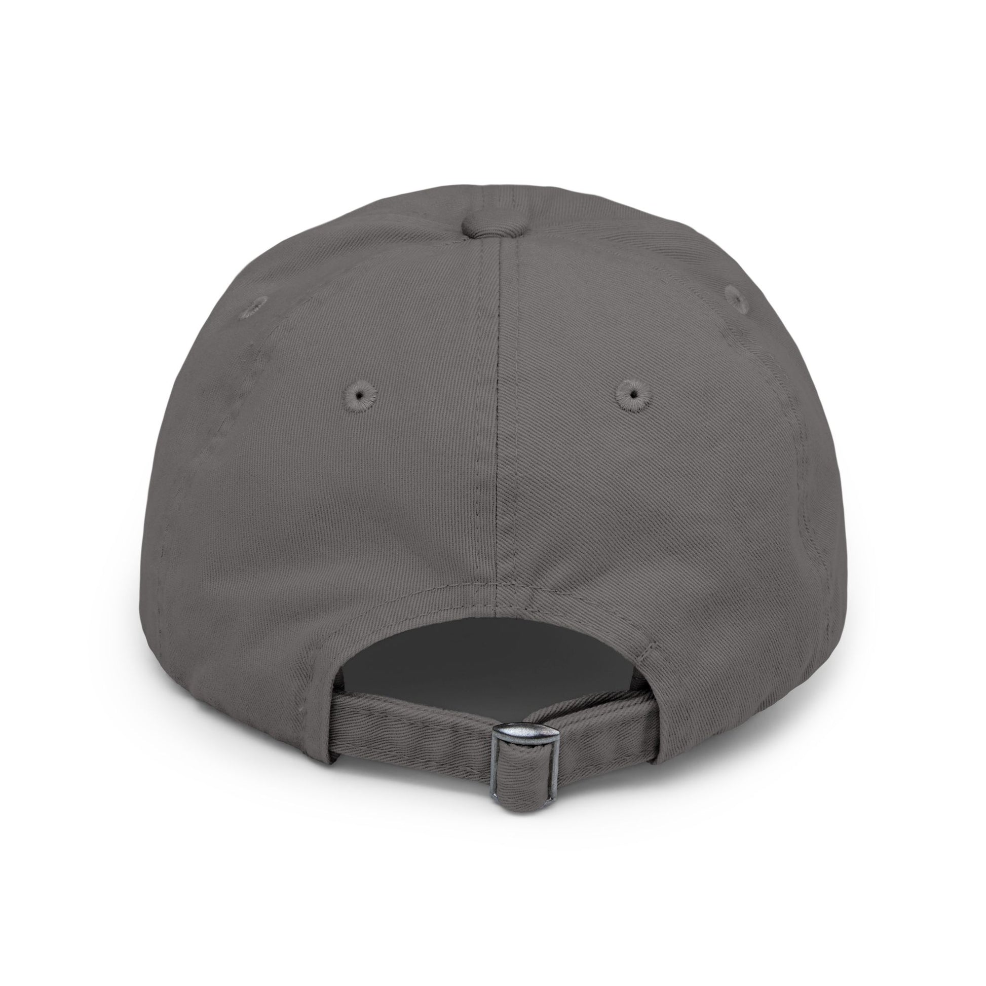 Gray cap with a strap on a white background