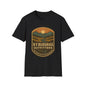 Retro Mountain Sunset T-Shirt - Outdoor Badge Tee | KY Bluegrass Outfitters