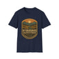 Retro Mountain Sunset T-Shirt - Outdoor Badge Tee | KY Bluegrass Outfitters