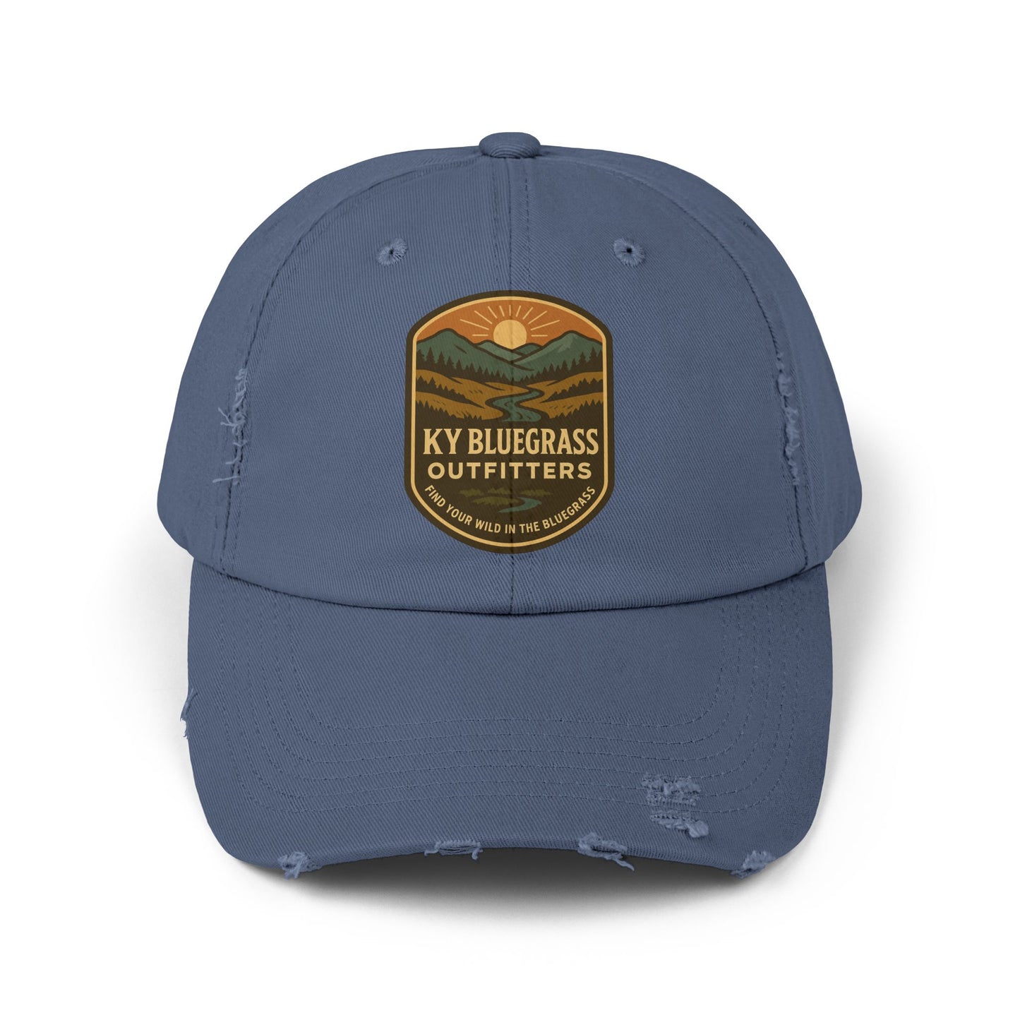 Blue cap with KY Bluegrass Outfitters logo on a white background