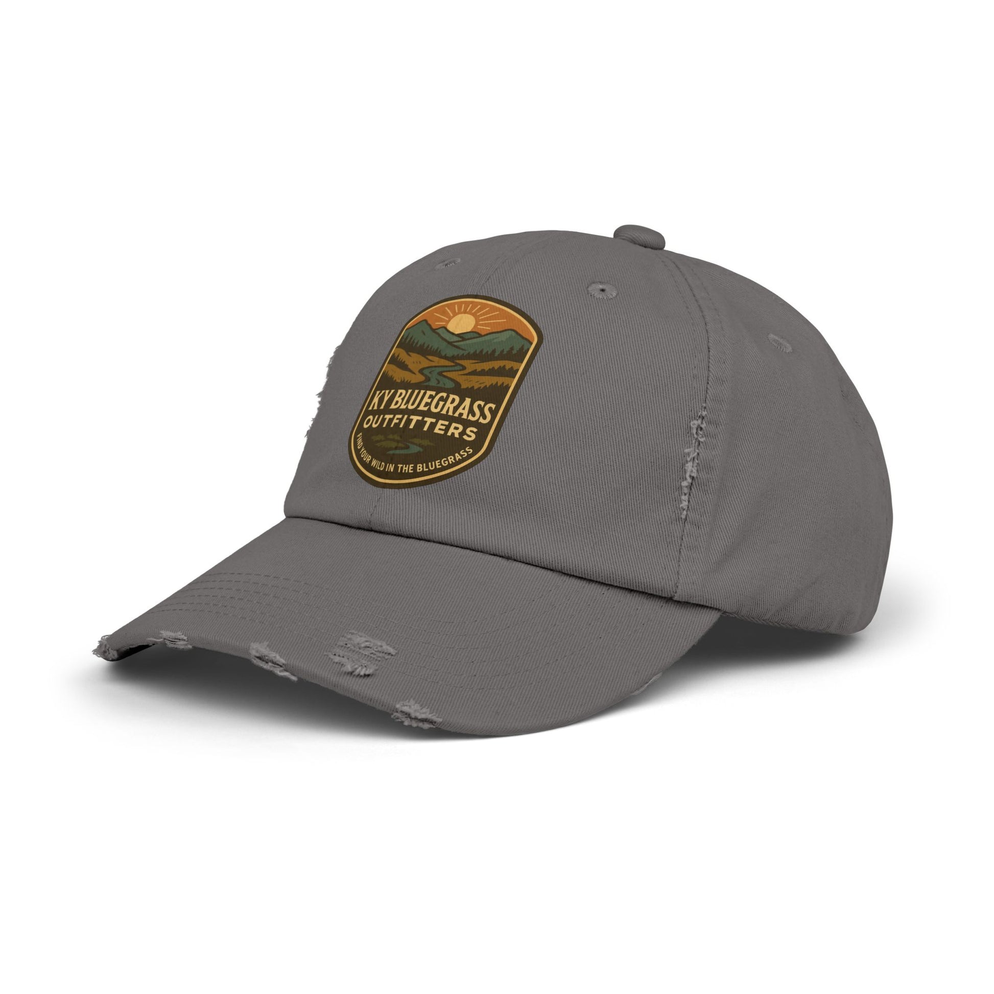 Gray cap with a logo on a white background