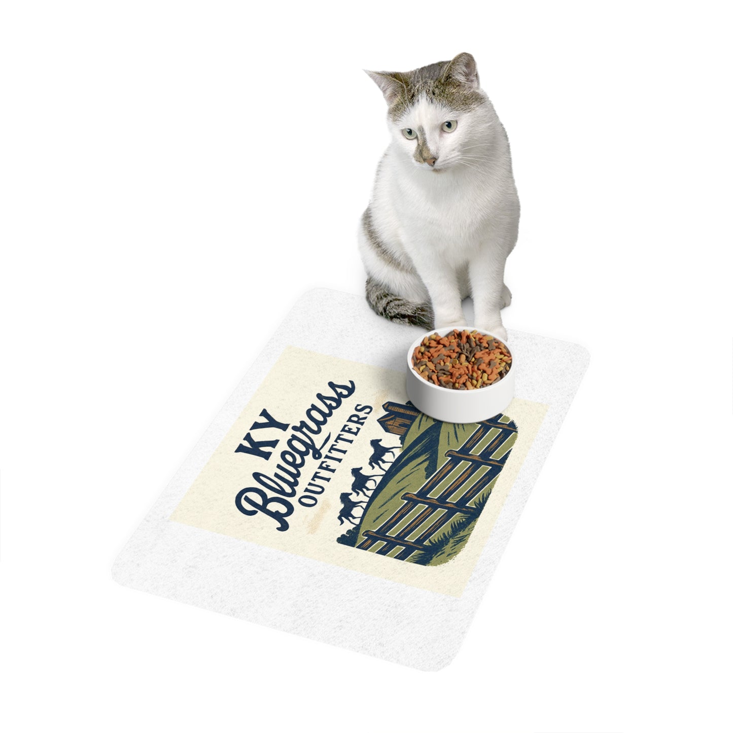 Farmhouse Pet Food Mat 12x18 - Non-Slip Dog & Cat Feeding Mat | KY Bluegrass Outfitters