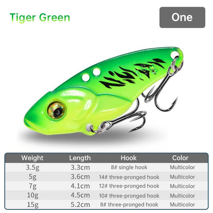 1PCS 3.5g/5g/7g/10g/15g VIB Fishing Lure – Rattlesnake Iron Jig, long-cast hard lure for predatory fish.