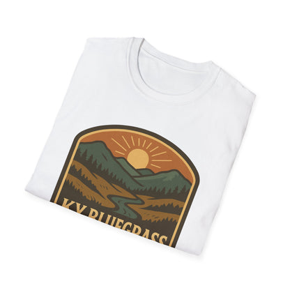 Retro Mountain Sunset T-Shirt - Outdoor Badge Tee | KY Bluegrass Outfitters
