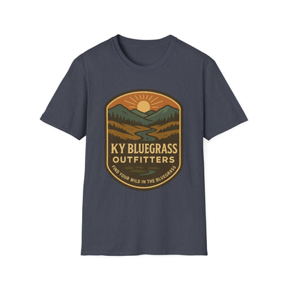 Retro Mountain Sunset T-Shirt - Outdoor Badge Tee | KY Bluegrass Outfitters