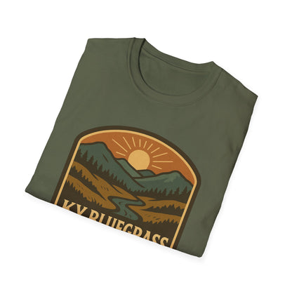 Retro Mountain Sunset T-Shirt - Outdoor Badge Tee | KY Bluegrass Outfitters