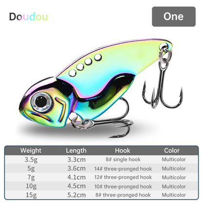 1PCS 3.5g/5g/7g/10g/15g VIB Fishing Lure – Rattlesnake Iron Jig, long-cast hard lure for predatory fish.