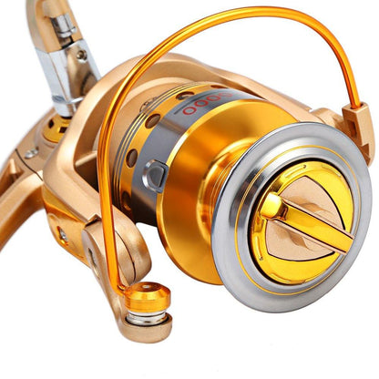 YUMOSHI HF 1000 - 7000 Fishing Reel Metal Spool Spinning Fishing Reels Folding Arm 10-Ball Bearing 5.5 : 1 Fly