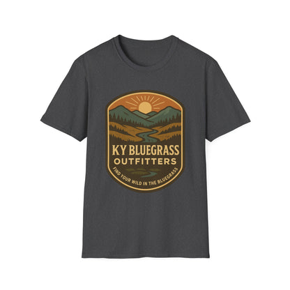 Retro Mountain Sunset T-Shirt - Outdoor Badge Tee | KY Bluegrass Outfitters