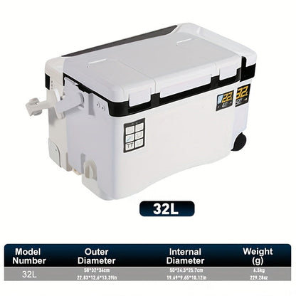 NNETM Slip-Resistant Fishing Cooler Box with Bait Compartment (32L)