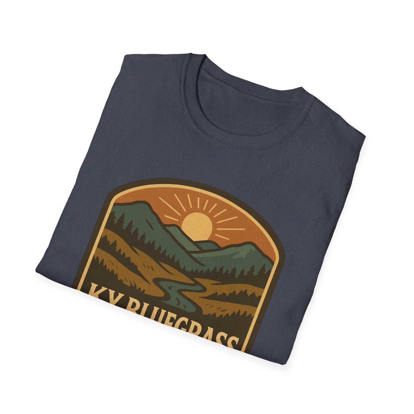 Retro Mountain Sunset T-Shirt - Outdoor Badge Tee | KY Bluegrass Outfitters