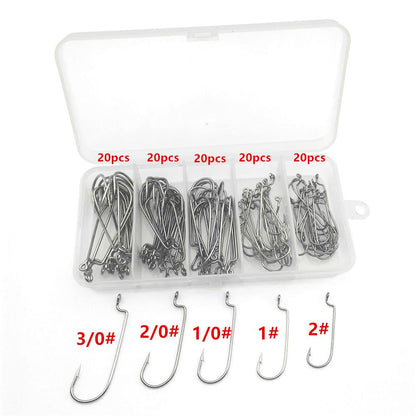 Rompin 100pcs/box 2#-3/0# 5 size Jig head HookSingle Fishing Hooks