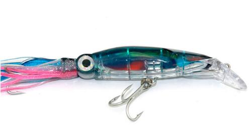 LEO Lifelike Big Octopus Squid Jig Fishing Lure 14cm/40g Hard Plastic Artificial Bait
