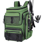 Fishing Backpack with Rod Holder, Tackle Organizer Box & Hiking Storage