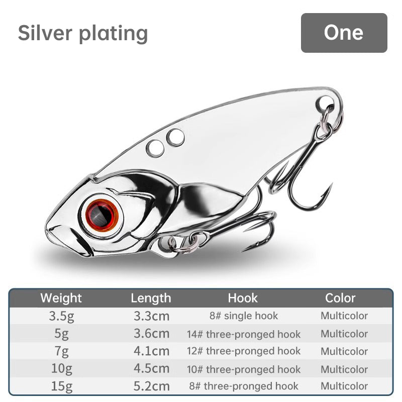 1PCS 3.5g/5g/7g/10g/15g VIB Fishing Lure – Rattlesnake Iron Jig, long-cast hard lure for predatory fish.