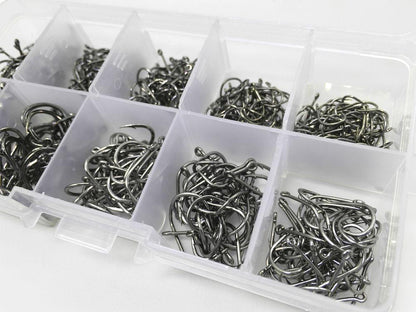 Rompin 500pcs/set mixed size #3~12 high carbon steel carp fishing hooks pack with hole with Retail Original box Jigging Bait