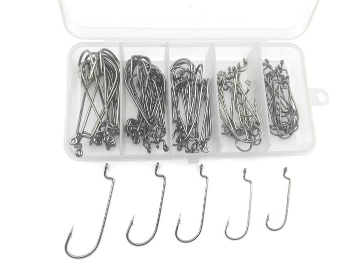 Rompin 100pcs/box 2#-3/0# 5 size Jig head HookSingle Fishing Hooks