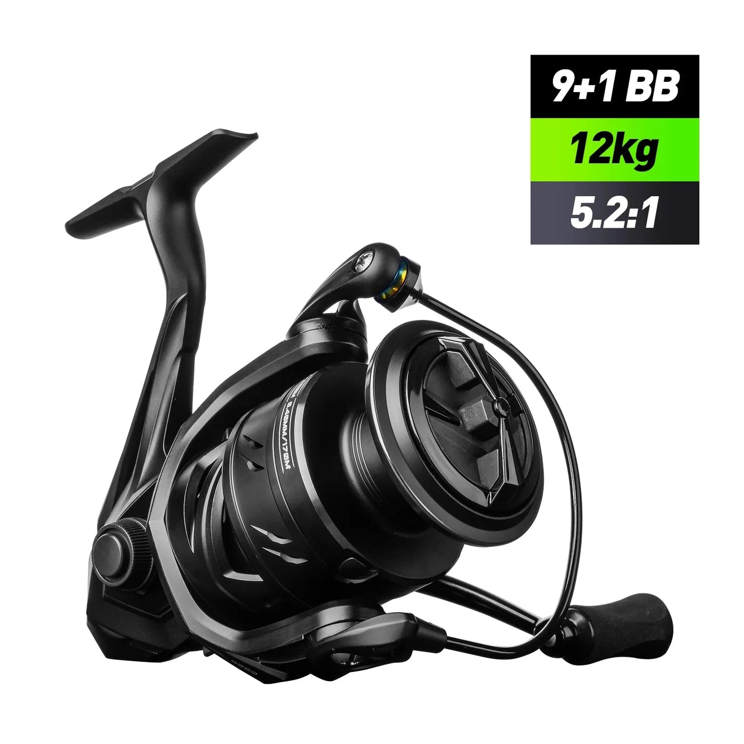 NNEOBA 5000 Series Graphite Spinning Reel Left/Right Handed Black