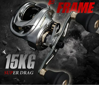 Baitcasting Jigging Reel Double Handle Right Hand Silver