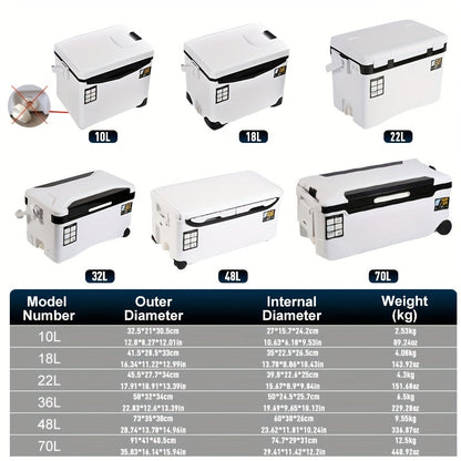 NNETM Slip-Resistant Fishing Cooler Box with Bait Compartment (32L)
