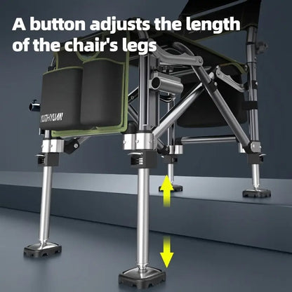 Fishing Chair Adjustable Legs Backrest Foldable Design