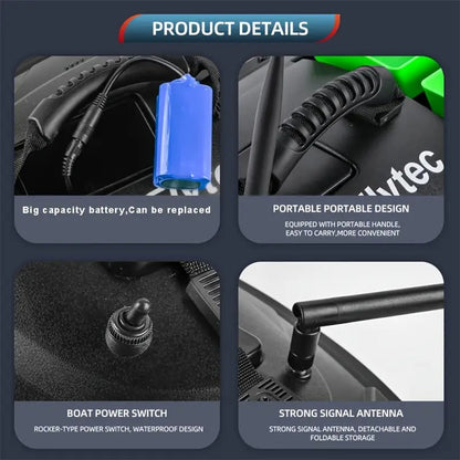 NNETM Remote Control Fishing Bait Boat Double Compartment